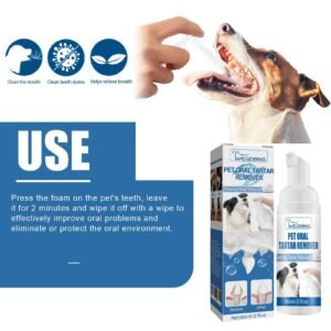 Pet Tartar Remover, Removing Dental Calculus Yellow Teeth Halitosis Cleaning Teeth Mouth Foam Cleaner - Image 4