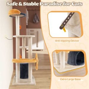 50” H Cat tree with sisal grab post and board - Image 2