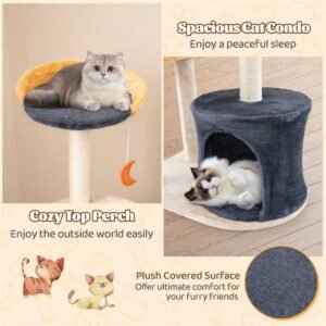 50” H Cat tree with sisal grab post and board - Image 3
